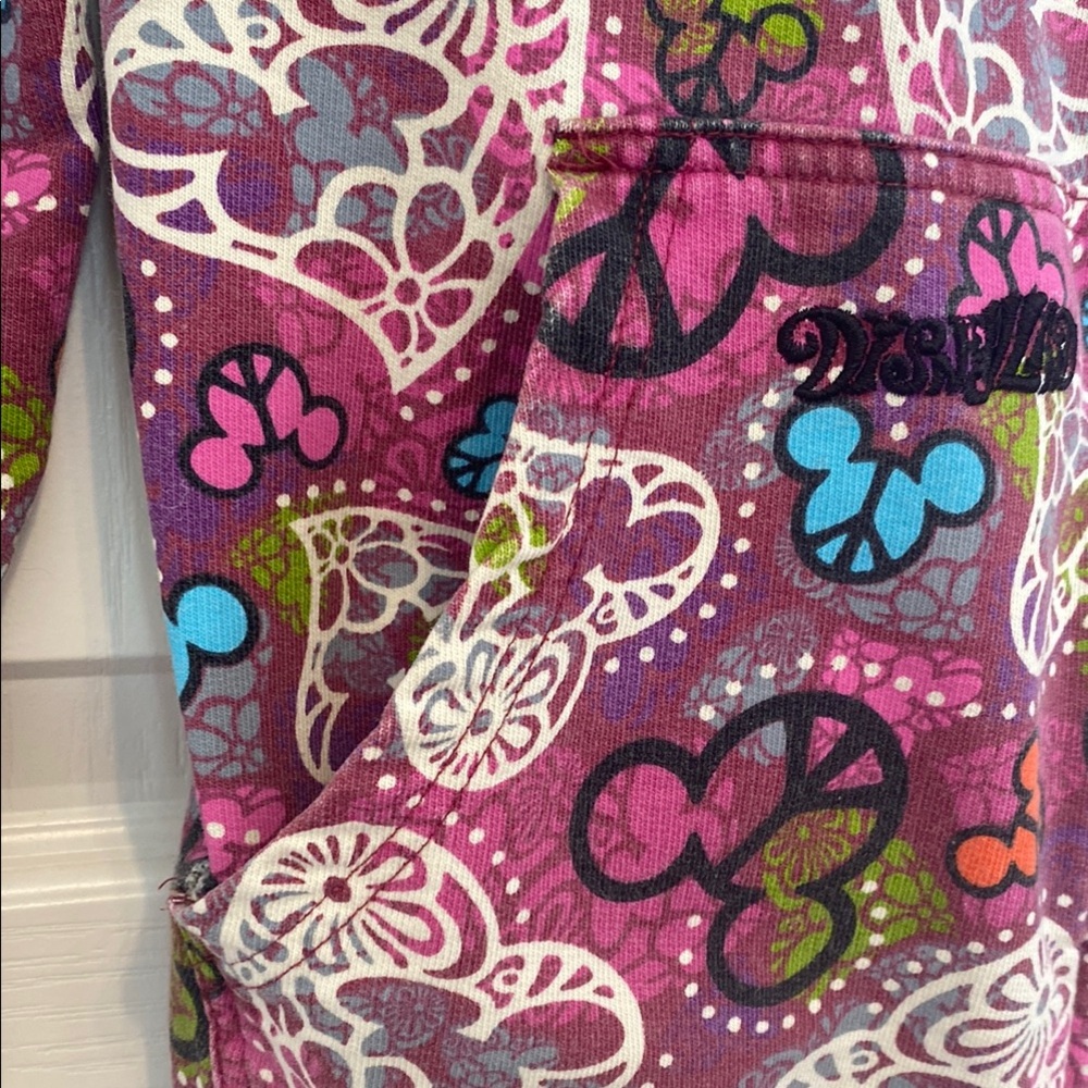 Disney Purple Hooded Sweatshirt with Vibrant Floral Design - Picture 4 of 9